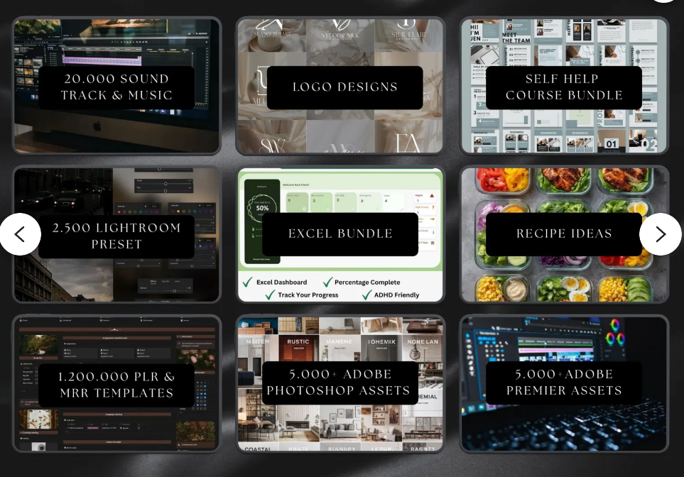100 MILLION DIGITAL ASSETS BUNDLE WITH RESELL RIGHTS